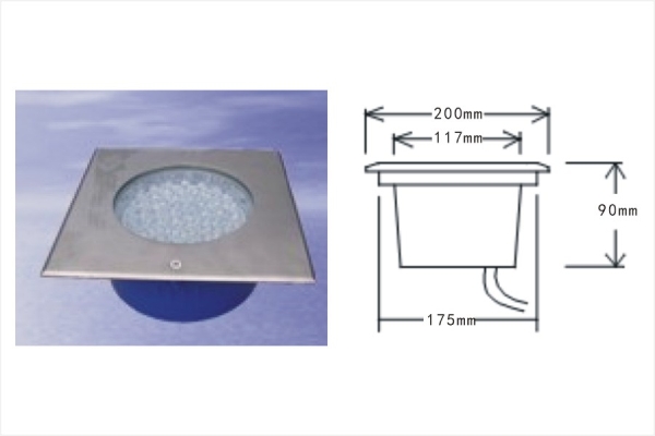LED200方形地埋不锈钢水下灯